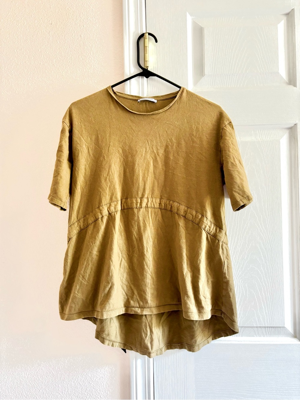 Zara Mustard Trafaluc Short Sleeve Top S